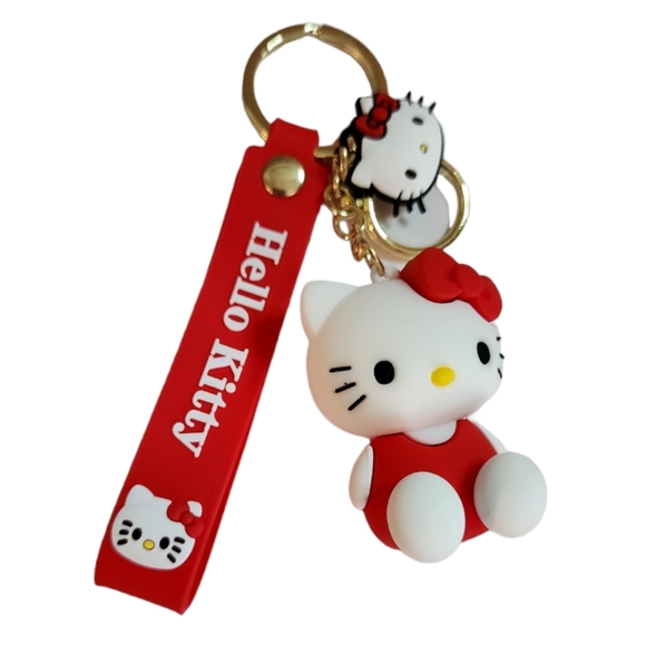 Hello Kitty 3D Keychain Red Wrist Strap - Picture 1 of 2